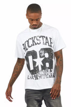 Flamur White Graphic Rhinestone T-Shirt