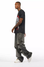 Discolite Rhinestone Grey Baggy Jean