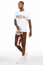 Sana White/Brown T-Shirt Short Set