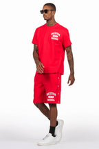 Lex Red T-Shirt/Short Set