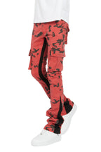 Lester Red Stacked Flare Jean