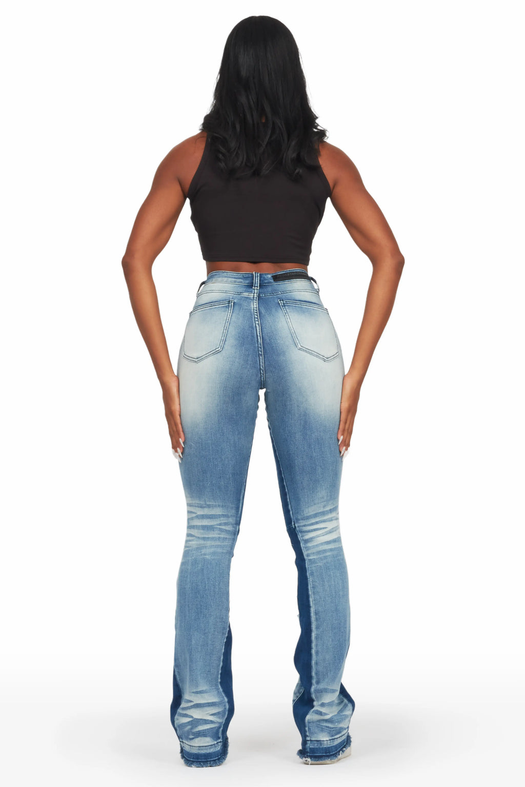 Jazminn Light Wash Stacked Flare Jean