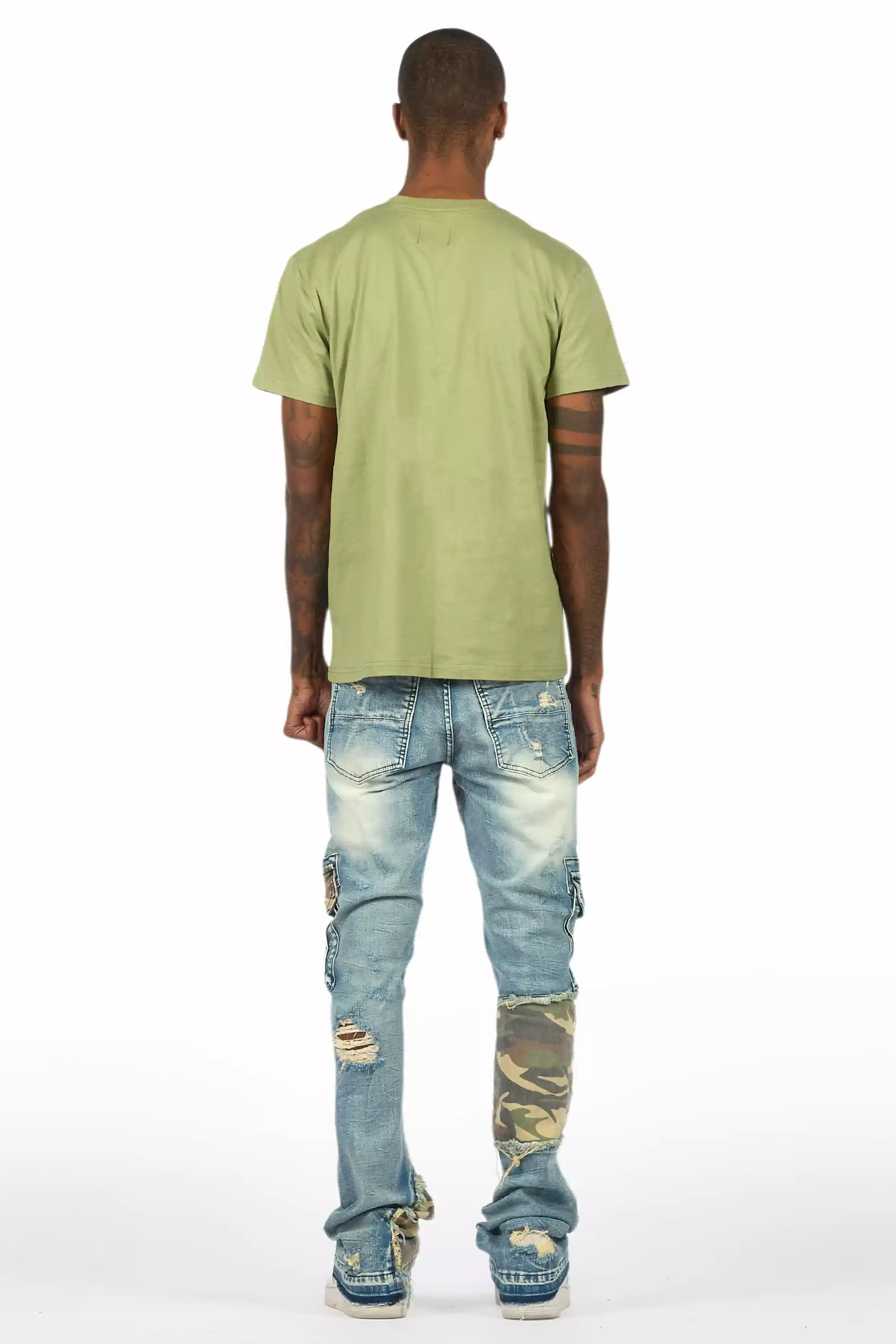 Lake Green T-Shirt/Stacked Flare Jean Bundle