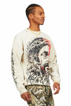 Bedros Beige Graphic Crewneck