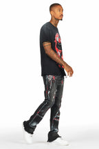 Mana Black Painter Stacked Flare Jean