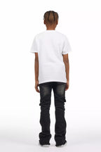 Boys Kade Black Stacked Flare Jean