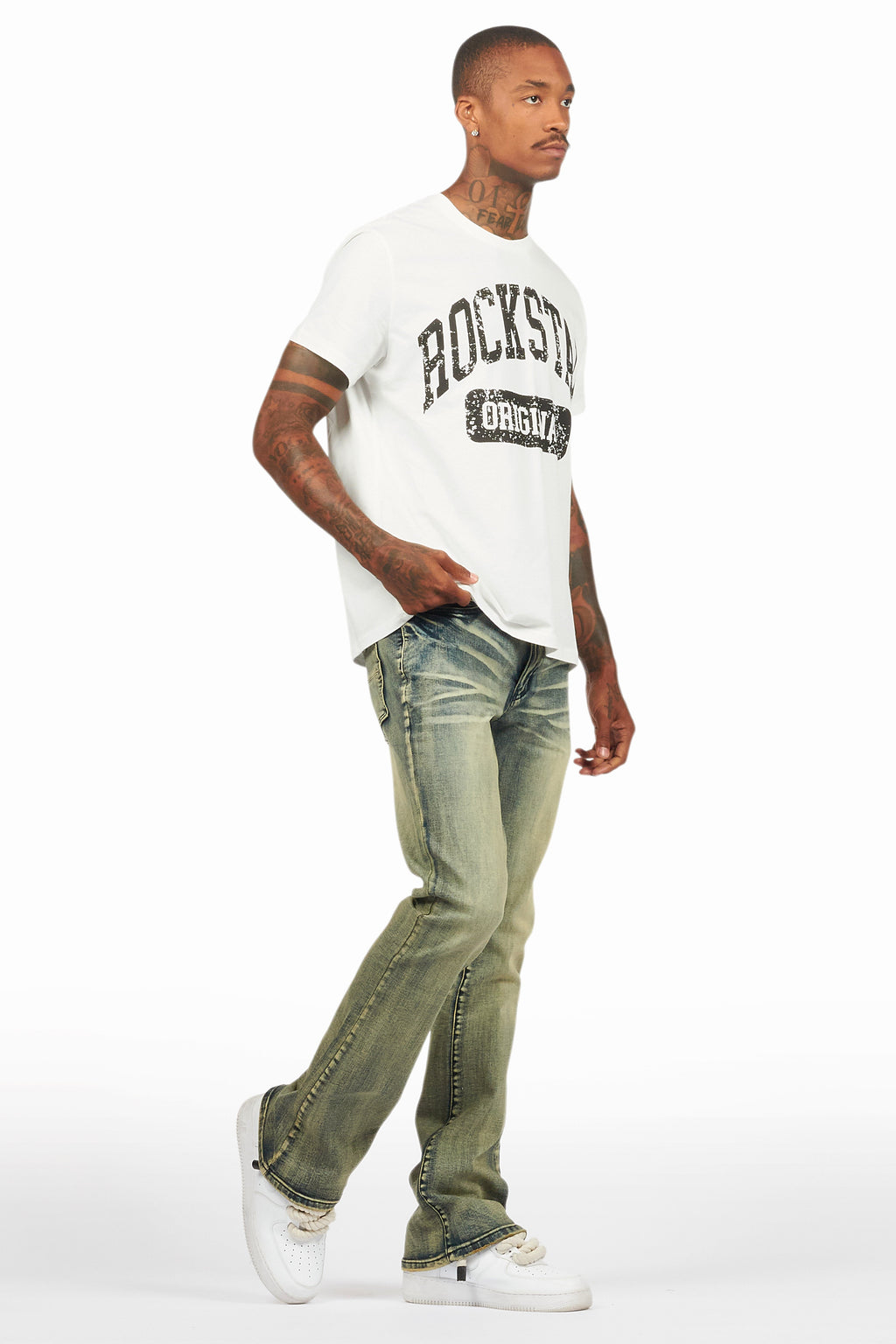 Drick Vintage Blue Regular Fit Flare Jean