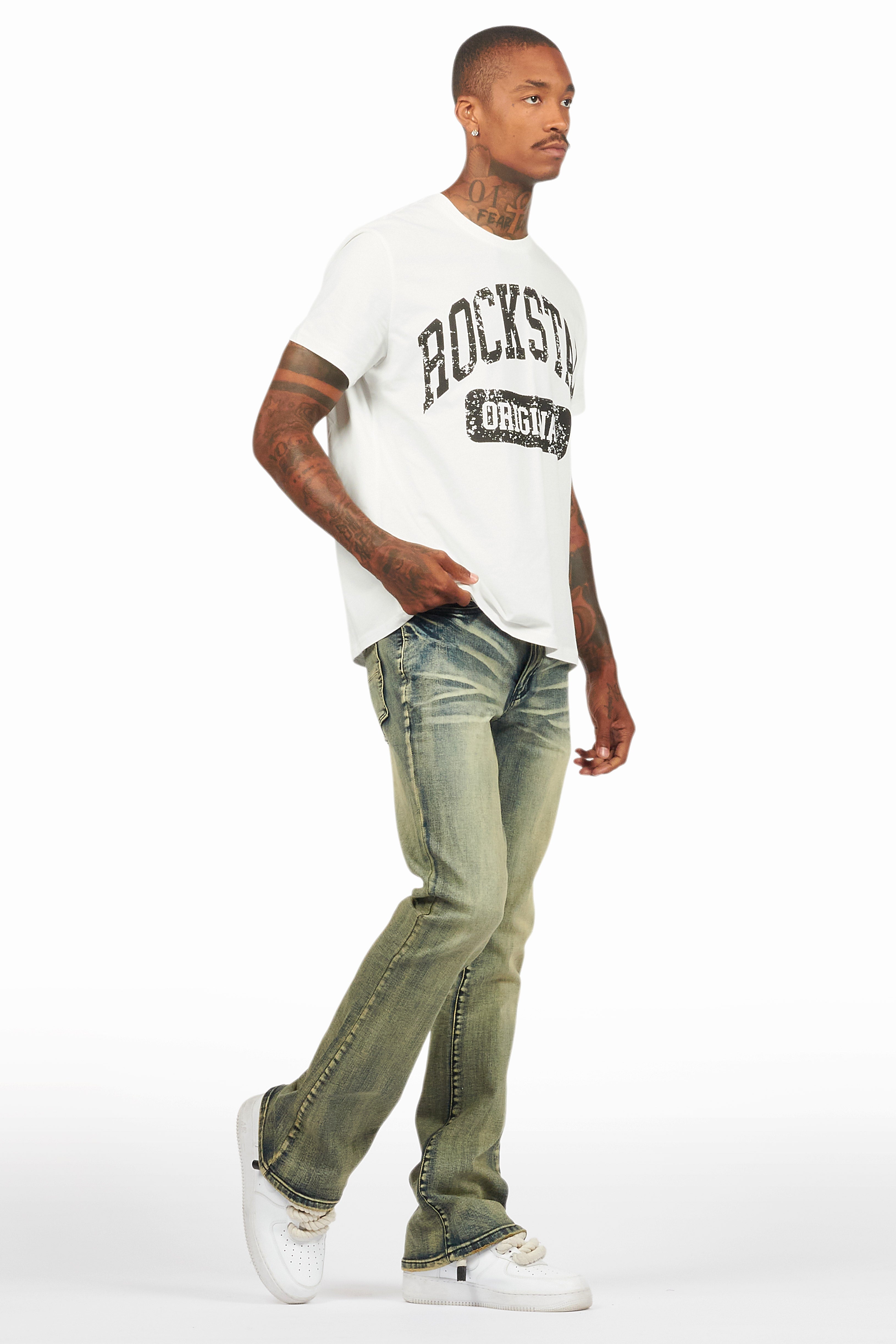 Drick Vintage Blue Regular Fit Flare Jean