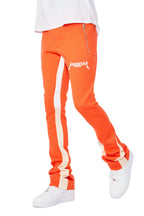 Everest Orange Stacked Flare Track Pant