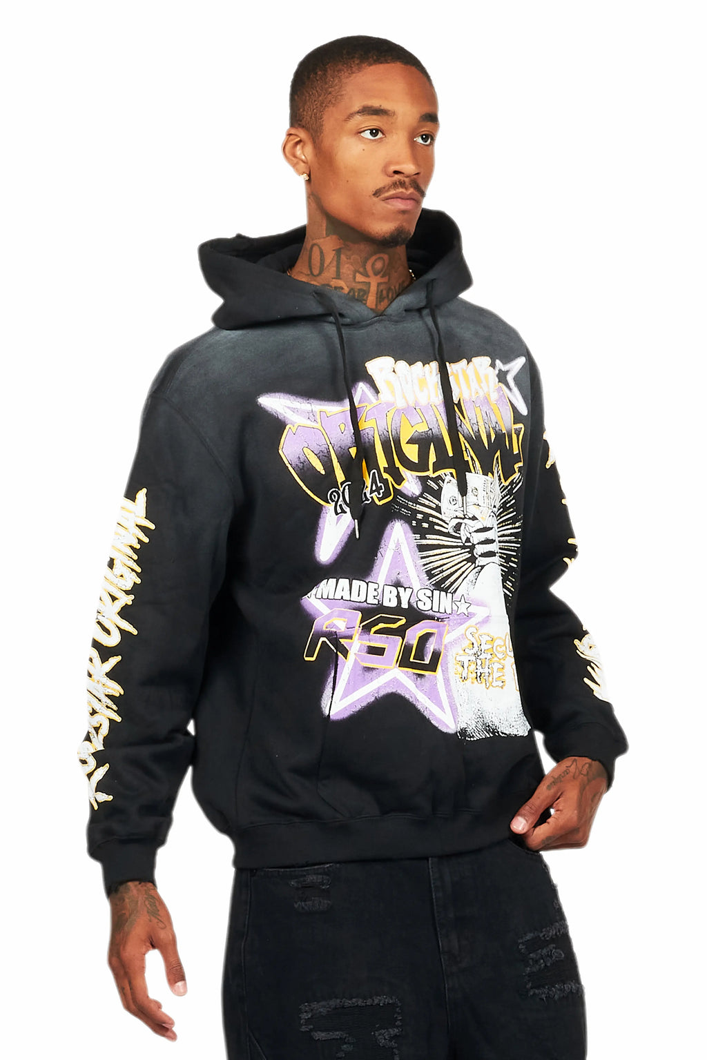 Amelie Black Graphic Hoodie