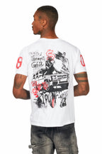 Grill White Graphic Oversized T-Shirt