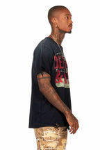 Magar Black Oversized Graphic T-Shirt