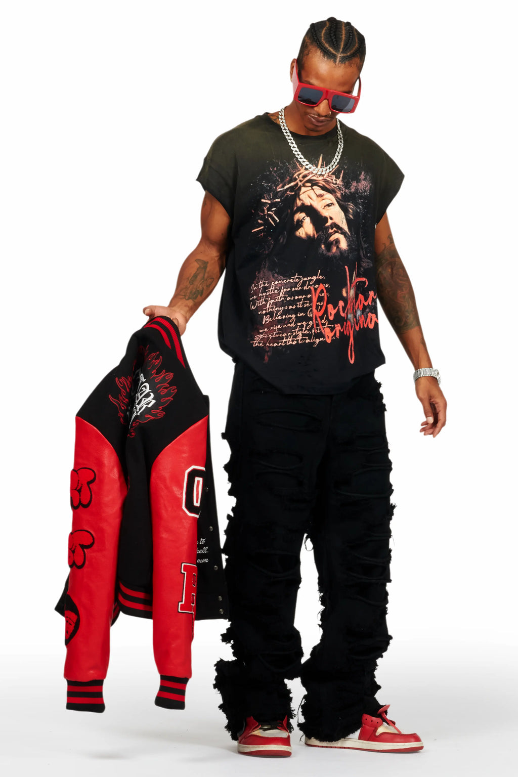 Leslaw Red/Black Varsity Jacket