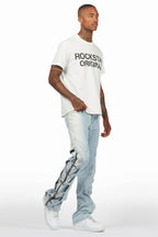 Attila Light Blue Stacked Flare Jean