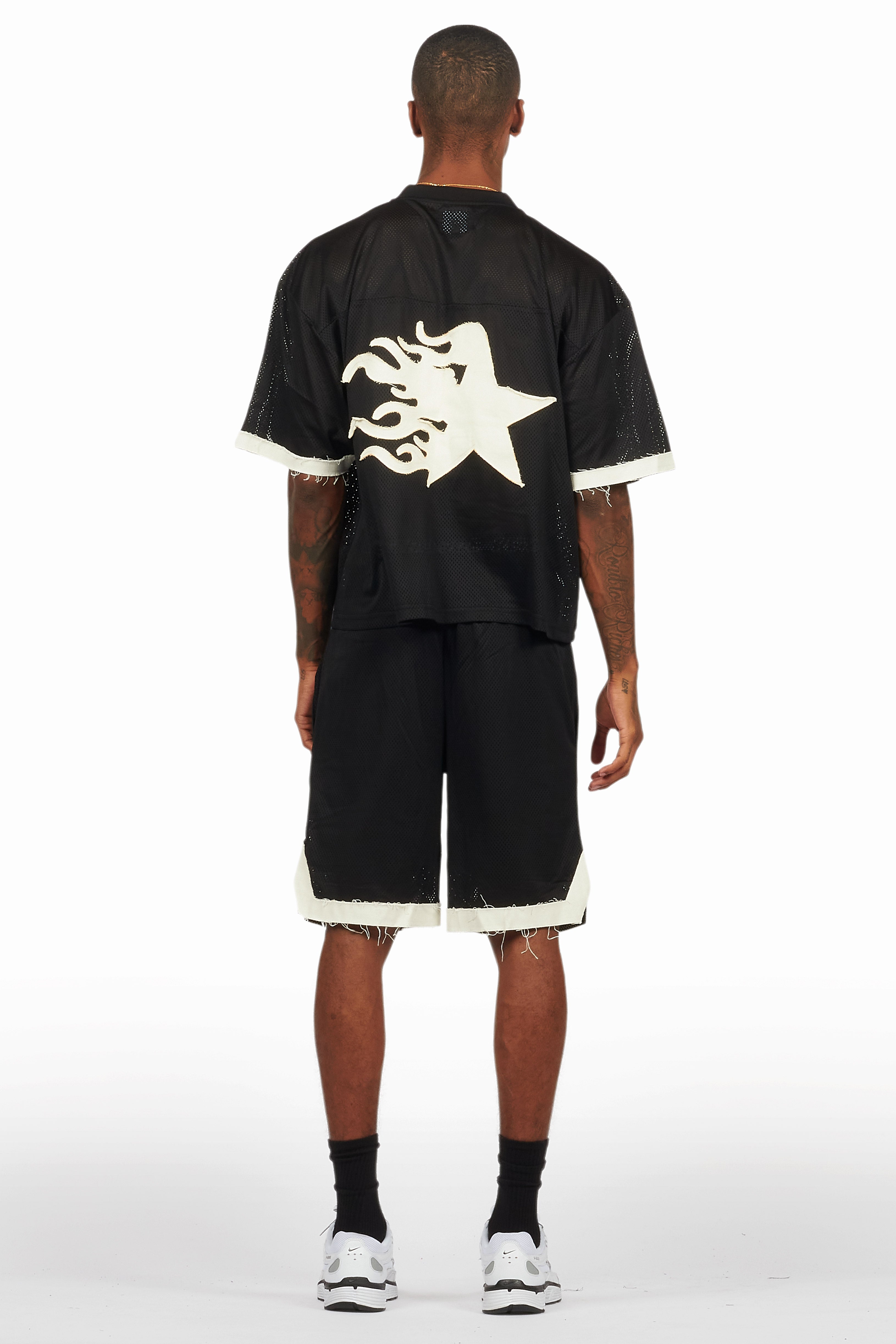 Pluton Black Mesh T-Shirt/Short Set
