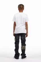 Boys Zeta Black Stacked Flare Jean