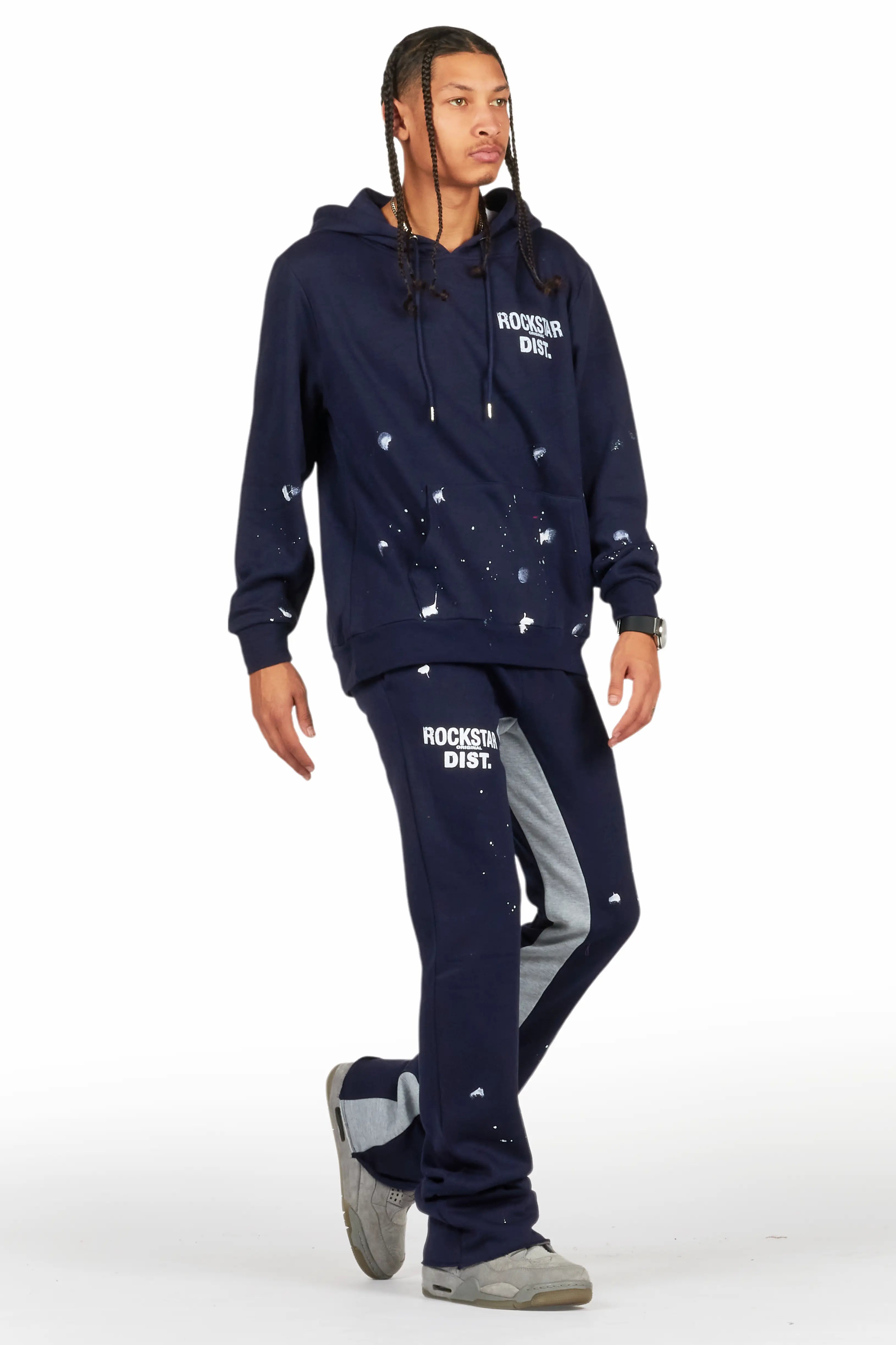 Raffer Navy Hoodie Baggy Fit Pant Track Set