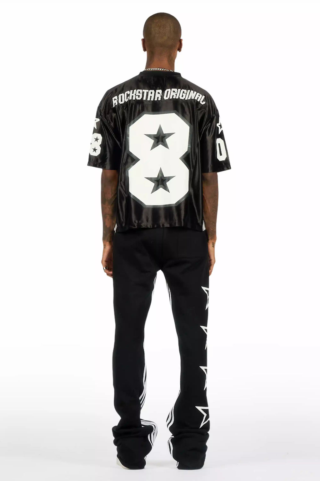 RSO 8 Black T-Shirt/Baggy Stacked Track Set