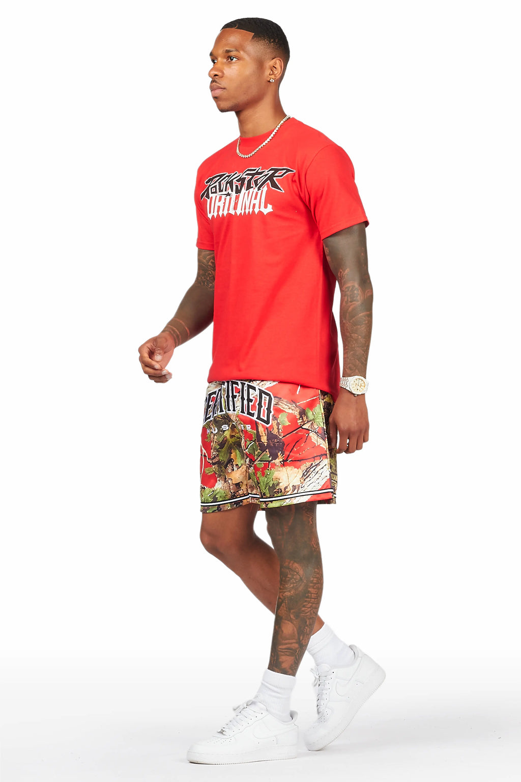 Ceri Red Graphic Short