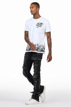 Bubble White/Black T-Shirt/Super Stacked Flare Jean Bundle