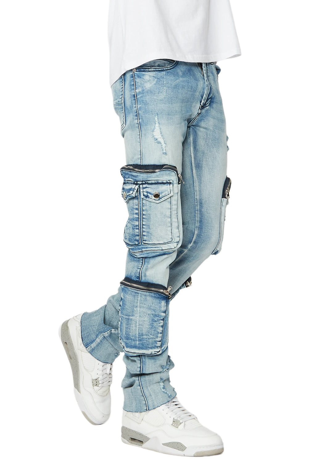 Sutton Blue Stacked Flare Jean