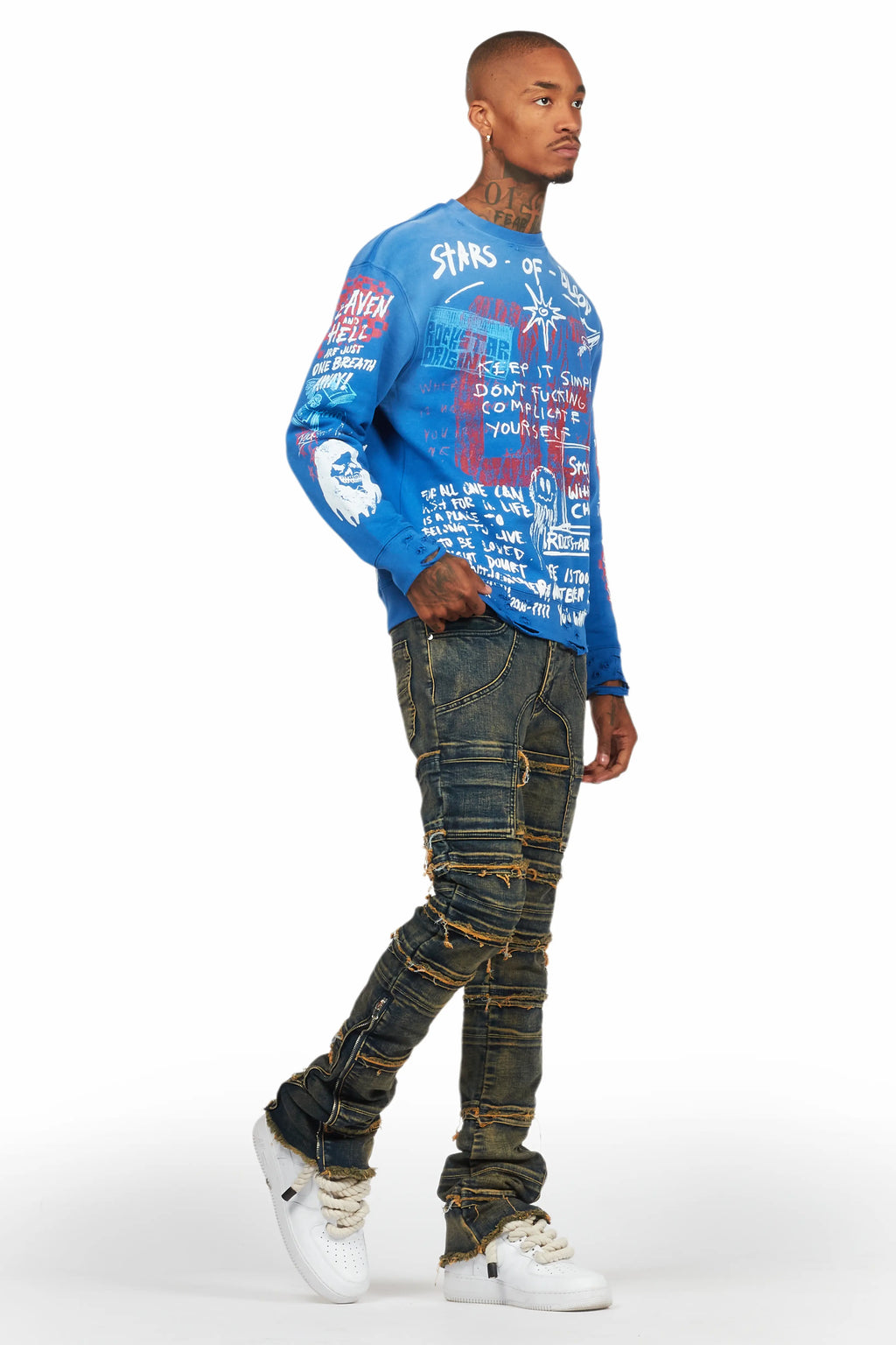 Horado Tint Wash Stacked Flare Jean
