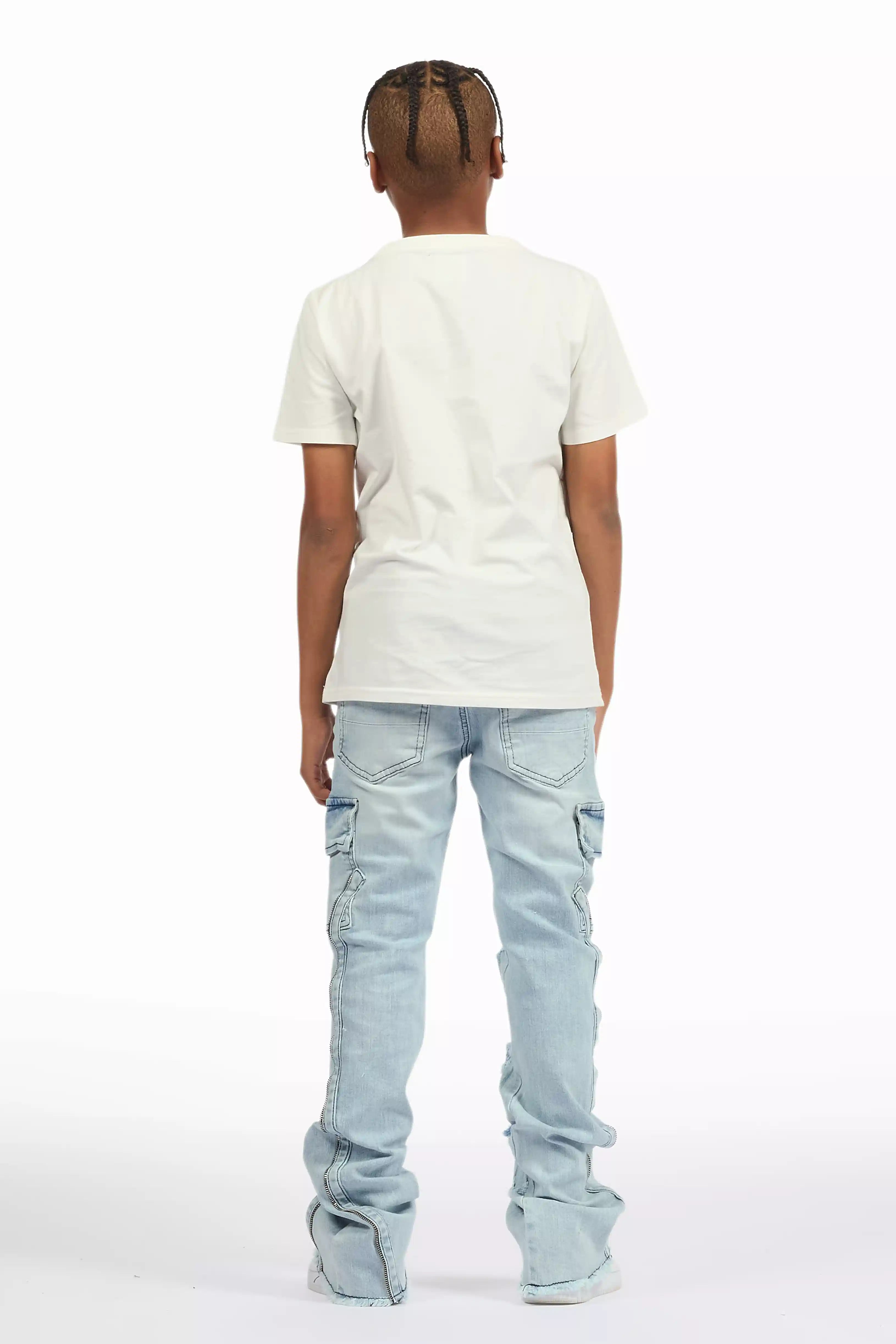 Boys Hutch Blue Stacked Flare Jean