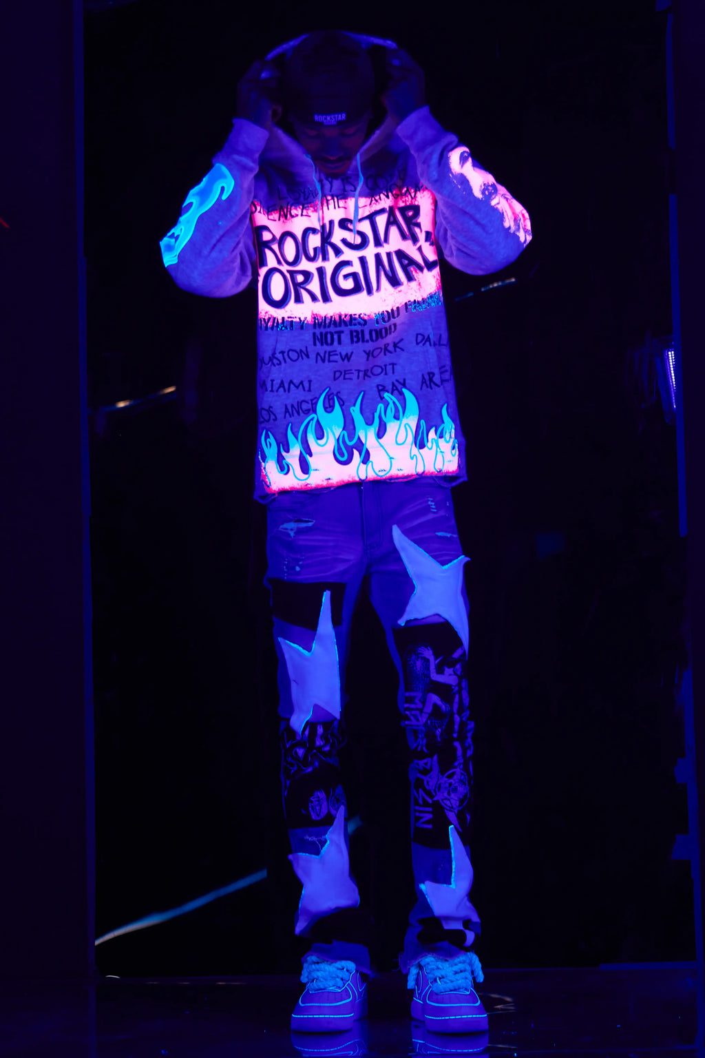 Beno Heather Grey Distressed Graphic Hoodie