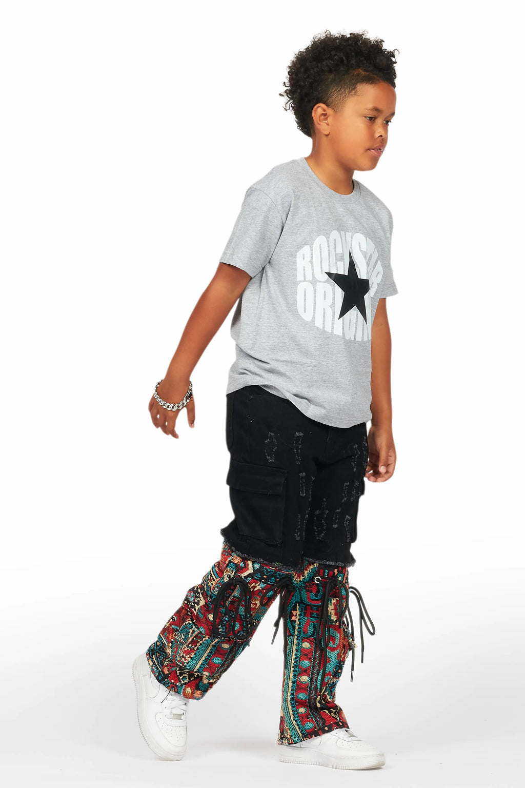 Boys Baatar Jet Black  Baggy Fit Jean