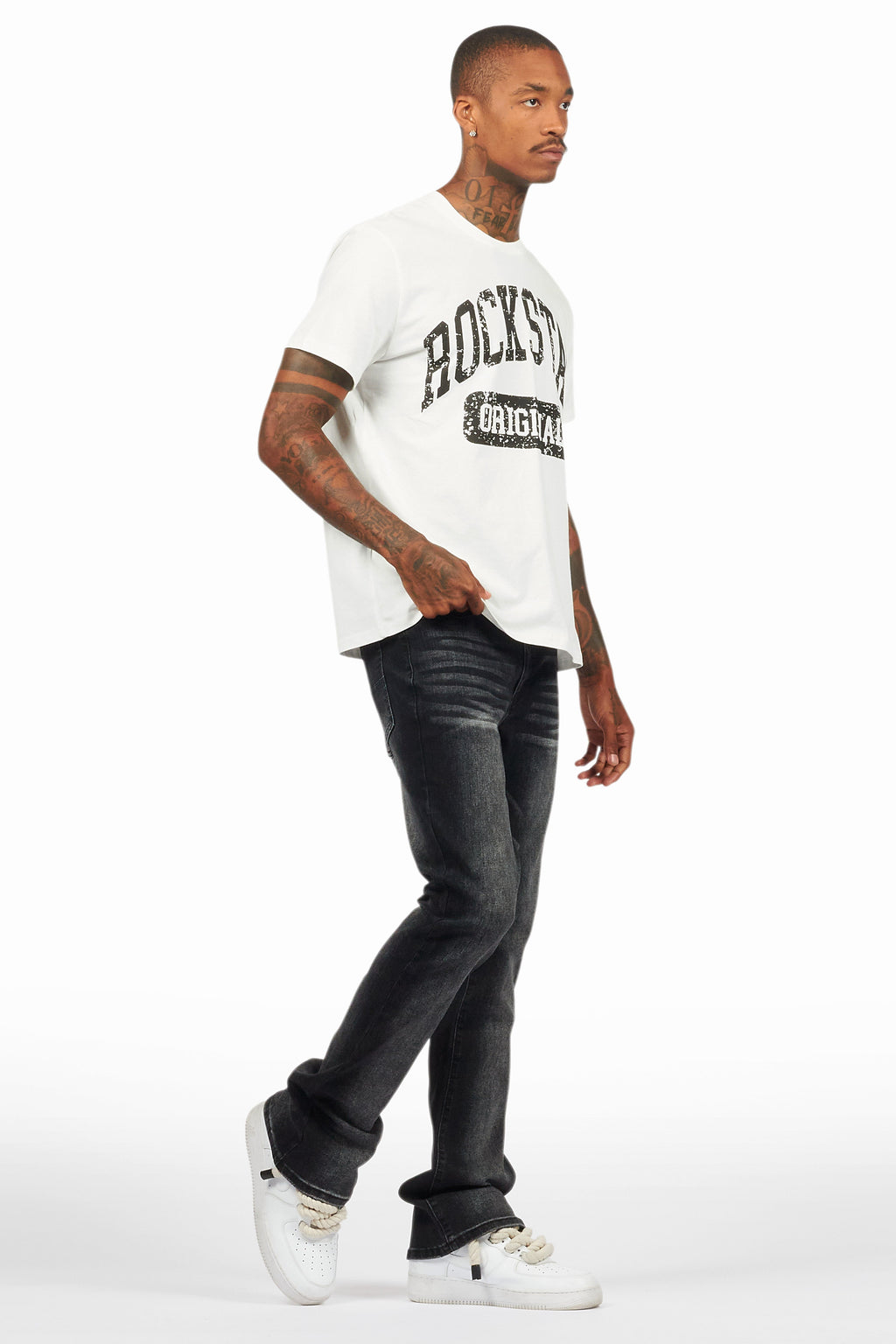 Drick Dark Grey Regular Fit Flare Jean