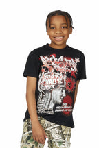 Boys Nalo Black/Camo T-Shirt/Stacked Flare Jean