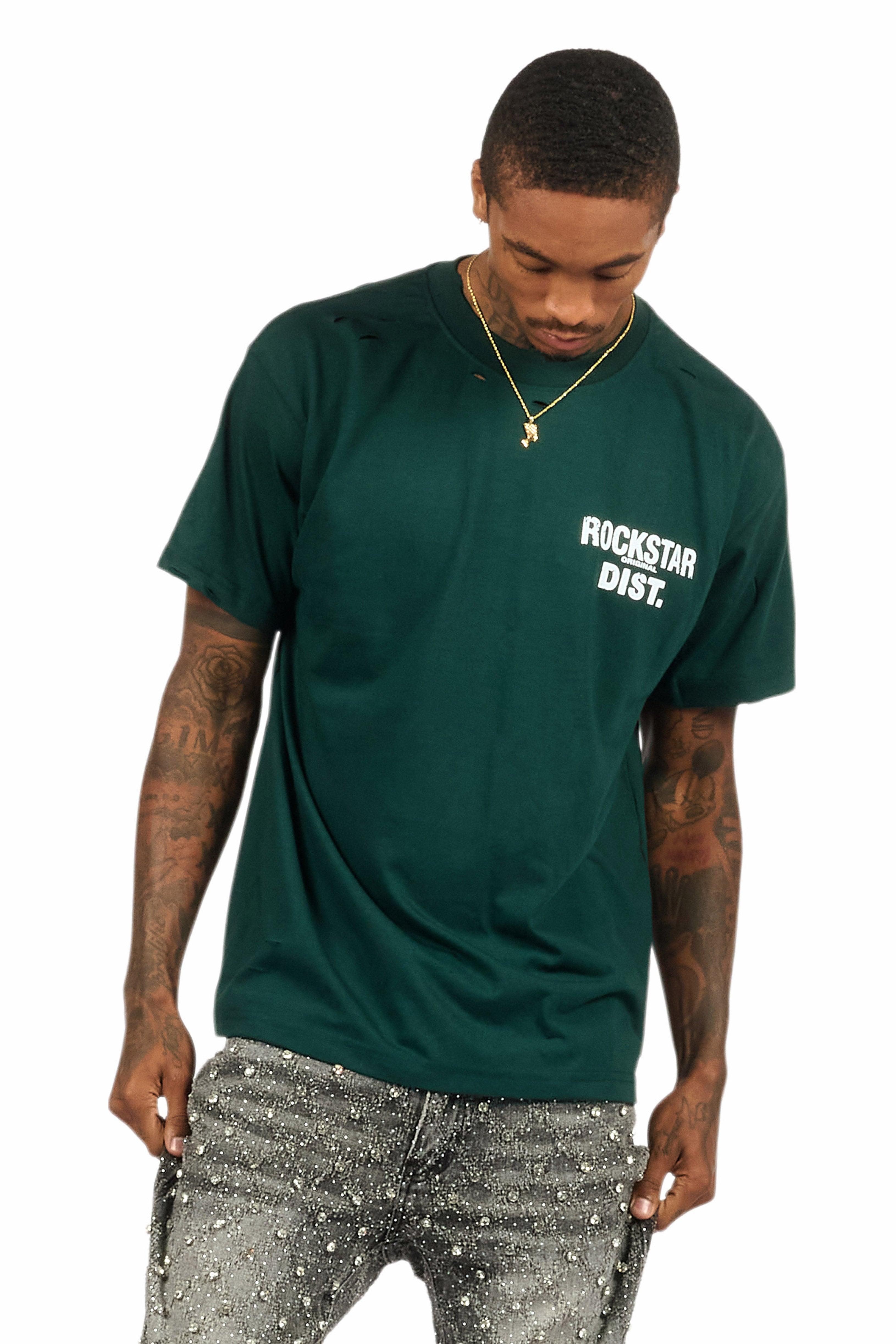 Lake 3.0 Dark Green/White Oversized Graphic T-Shirt
