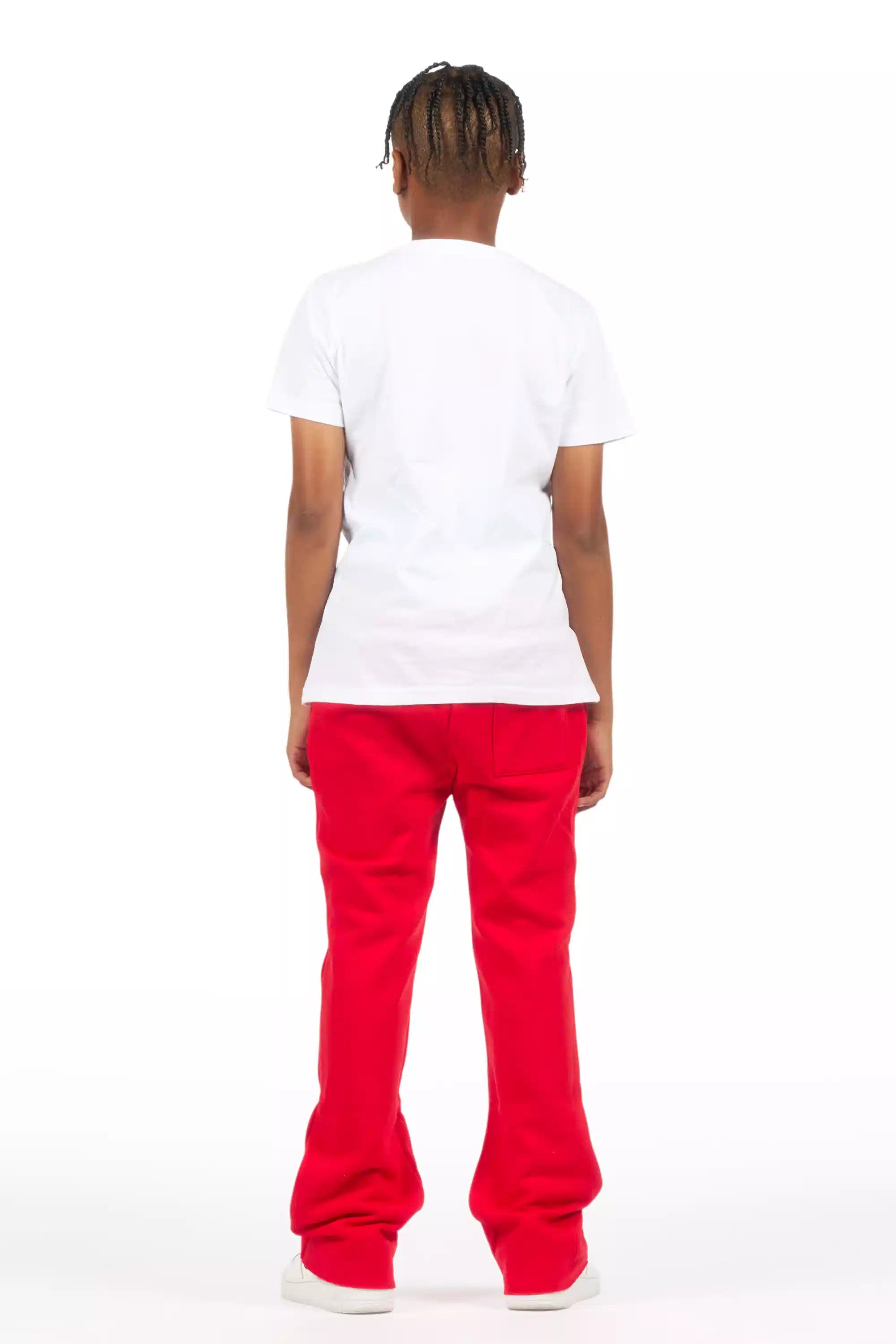 Boys Alpine Red Stacked Trackpant