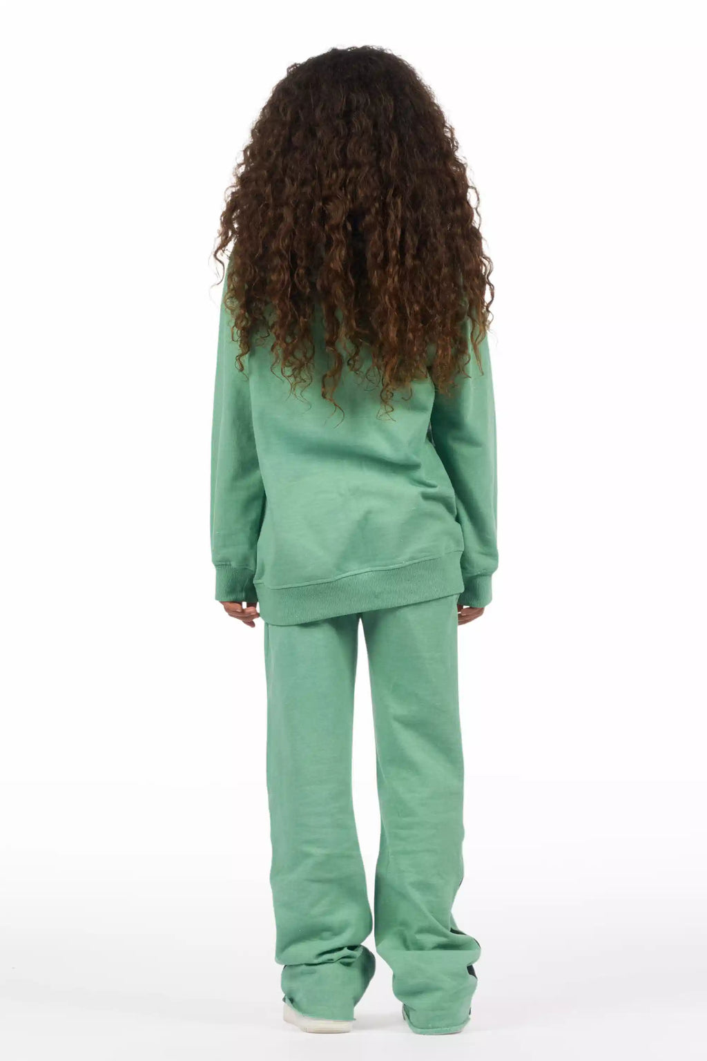 Girls Kammy Sage/Pink Hoodie Stacked Track Set