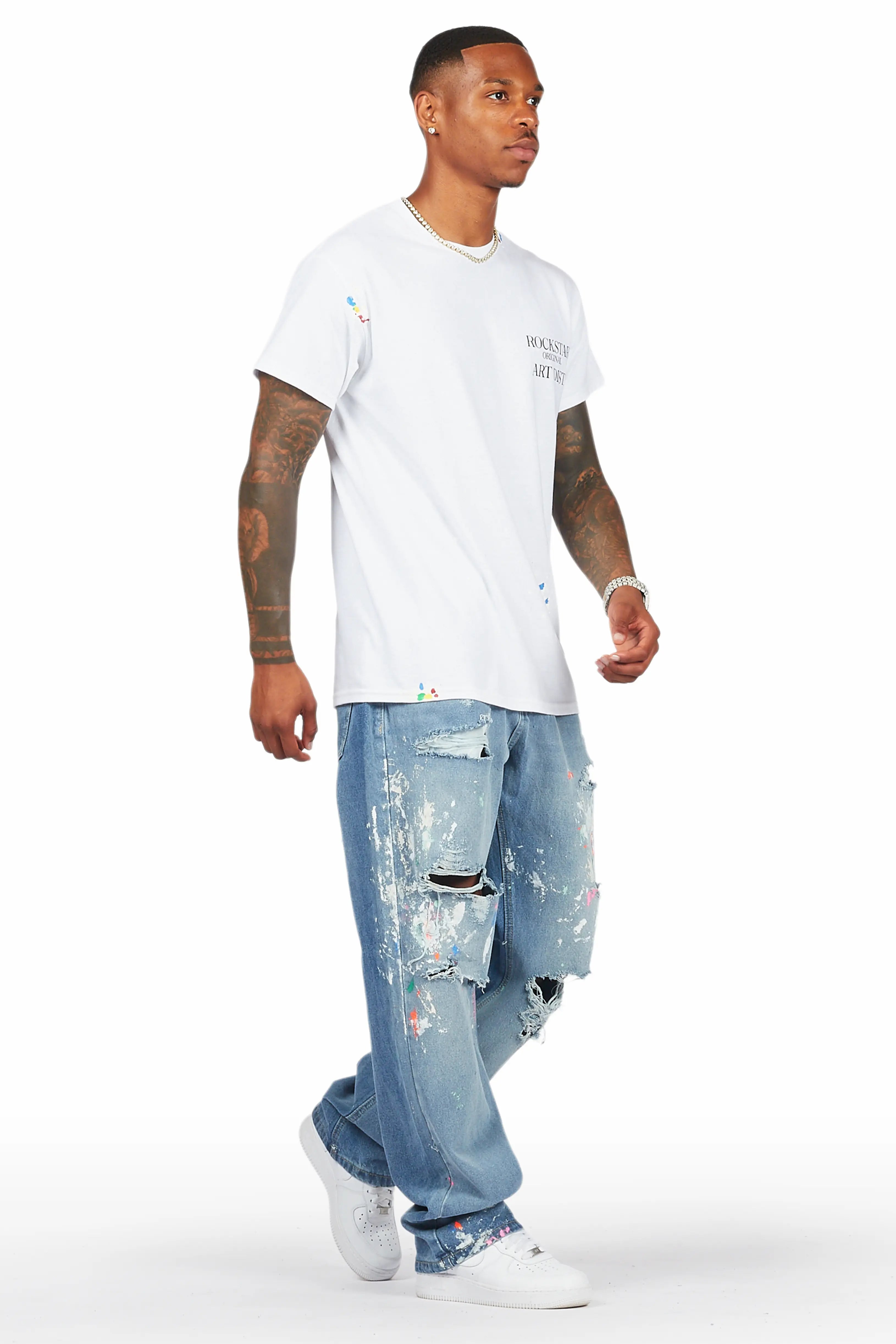 Zasha Indigo Painter Baggy Jean
