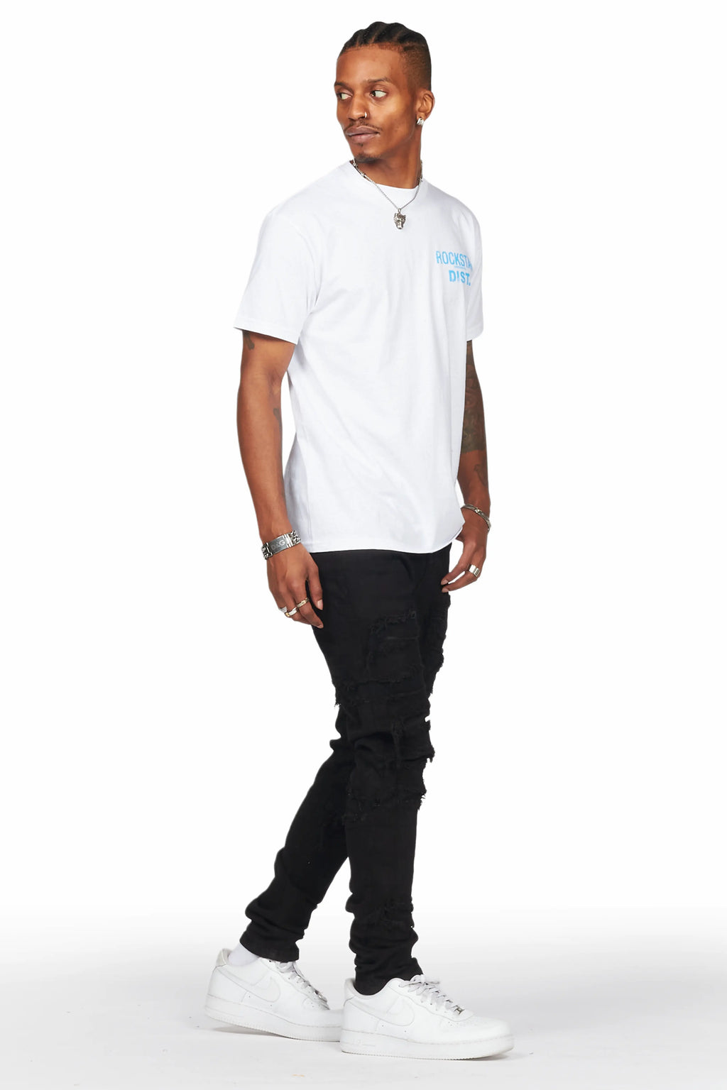 Dalit Jet Black Under Patch Skinny Fit Jean