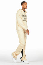 Scottie Beige Hoodie Relaxed Stacked Track Set