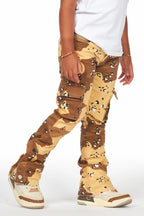 Girls Amiry Desert Camo Stacked Flare Cargo Jean