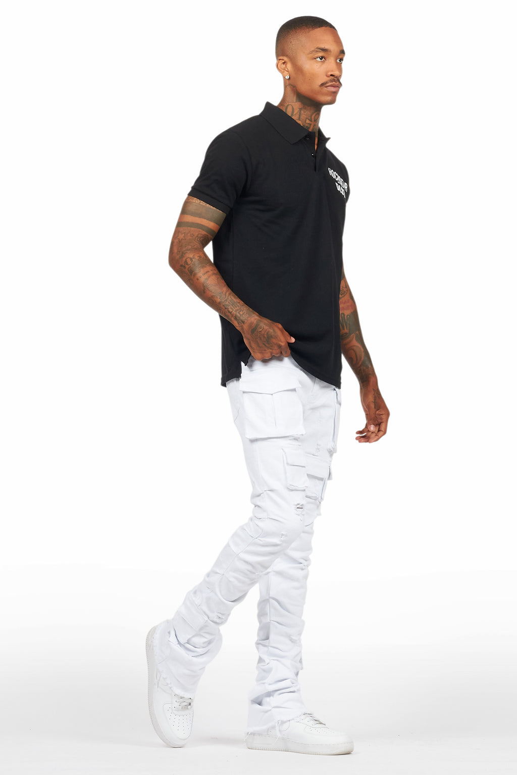 Flynn Black/White Polo Shirt