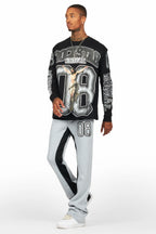 Fields Black/Grey Double Layer T-Shirt/Baggy Pant Set