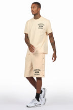 Lex Beige T-Shirt/Short Set