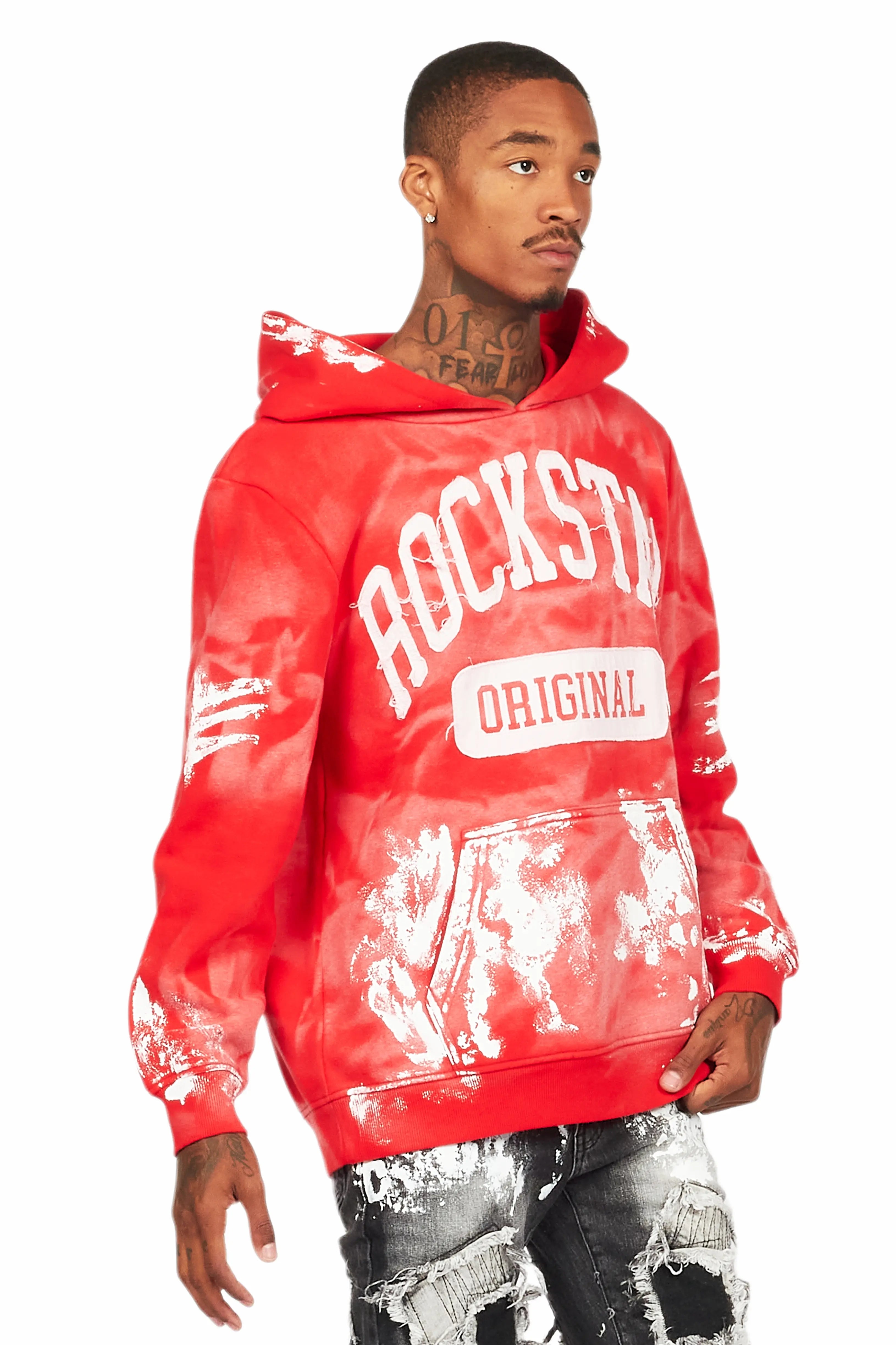 Karlo Red Graphic Painter Hoodie