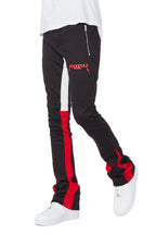 Everest Black Stacked Flare Track Pant