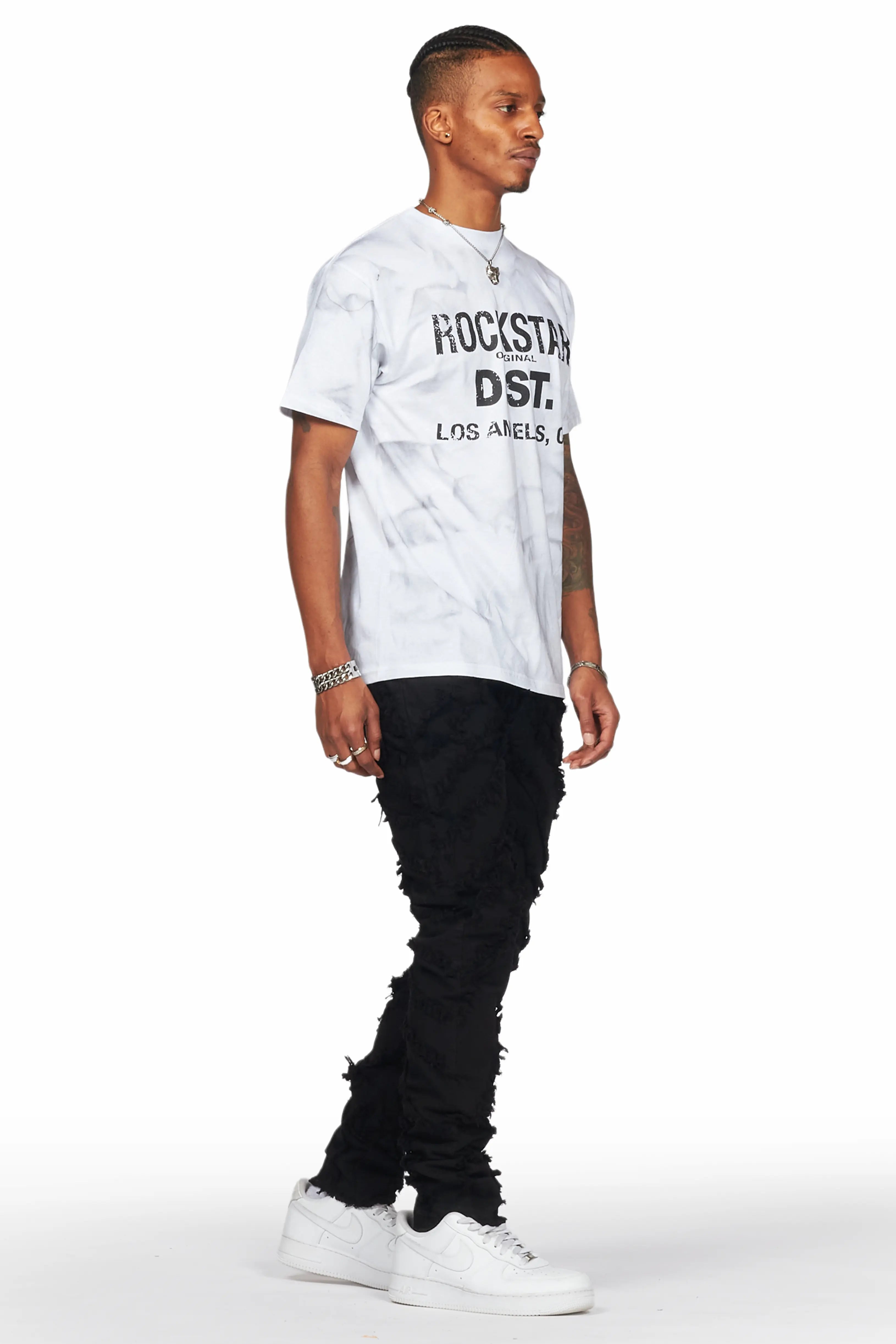 Balta Black Diagonal Patch Skinny Fit Jean