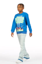 Boys Dag Blue Stacked Flare Jean