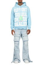 Tarl Baby Blue Distressed Graphic Hoodie