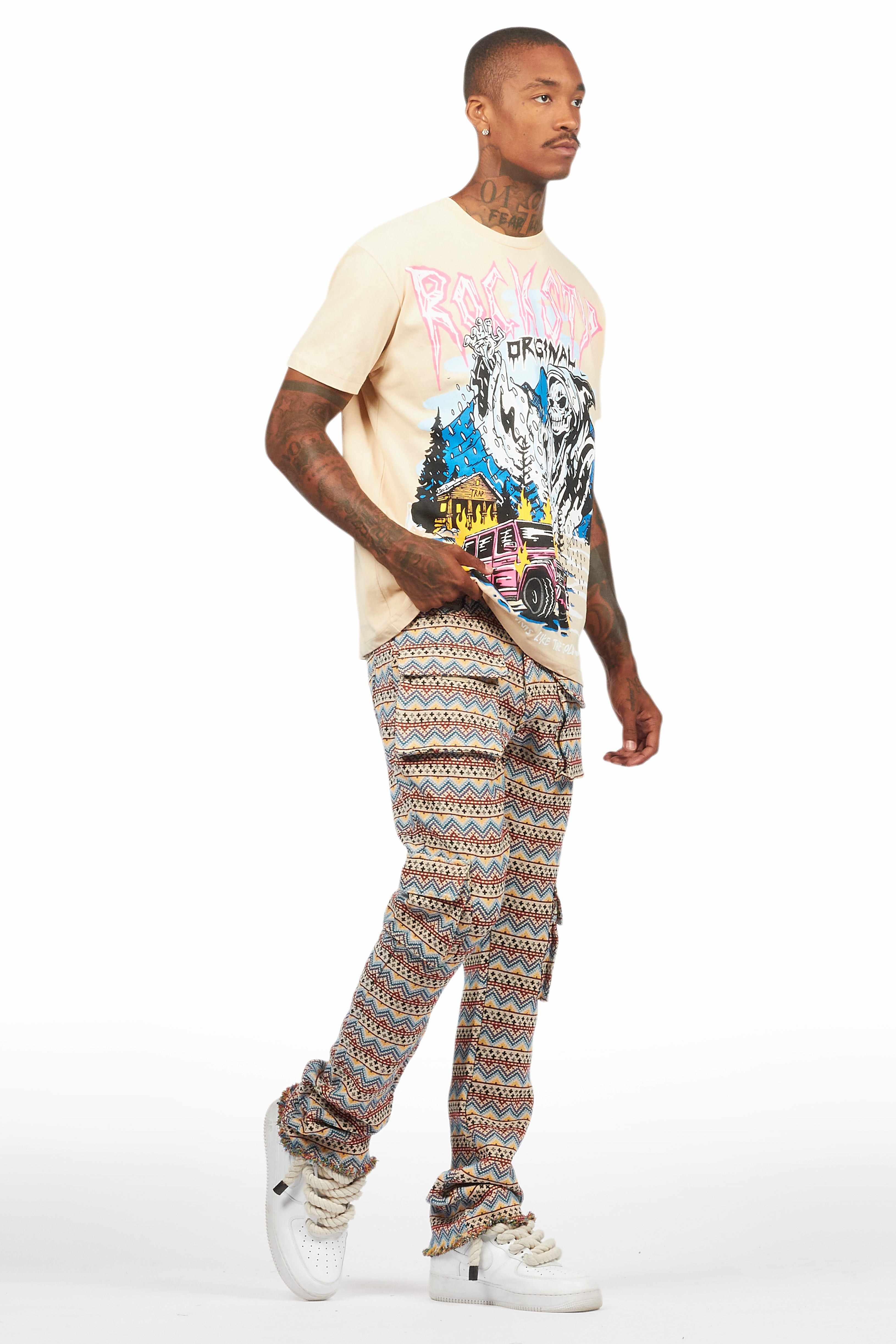 Kip Vintage Sand Graphic T-Shirt/Zierry Multi Tapestry Jean Bundle