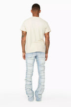 Shake Light Blue Stacked Flare Jean