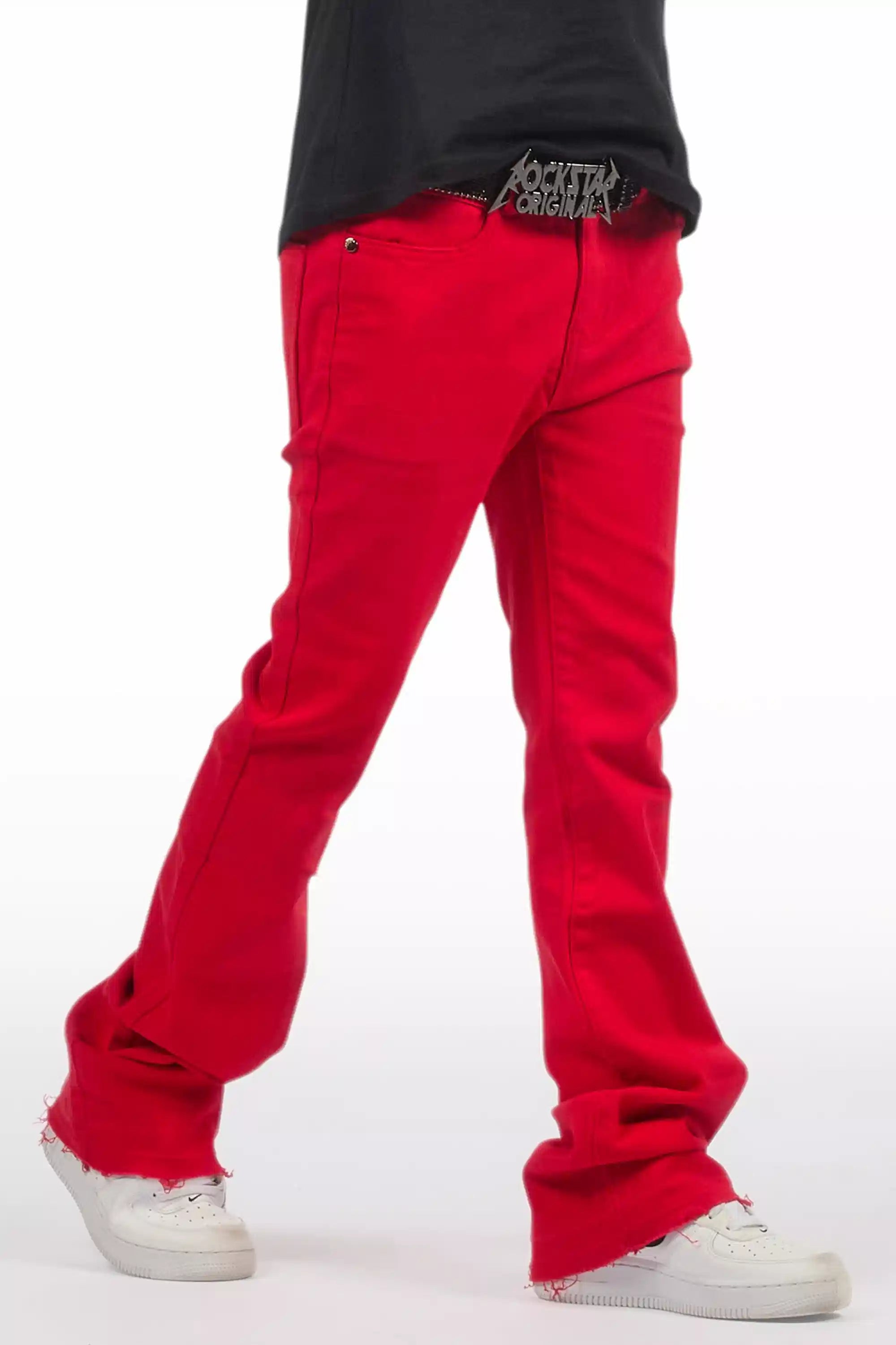 Boys Dag Red Stacked Flare Jean