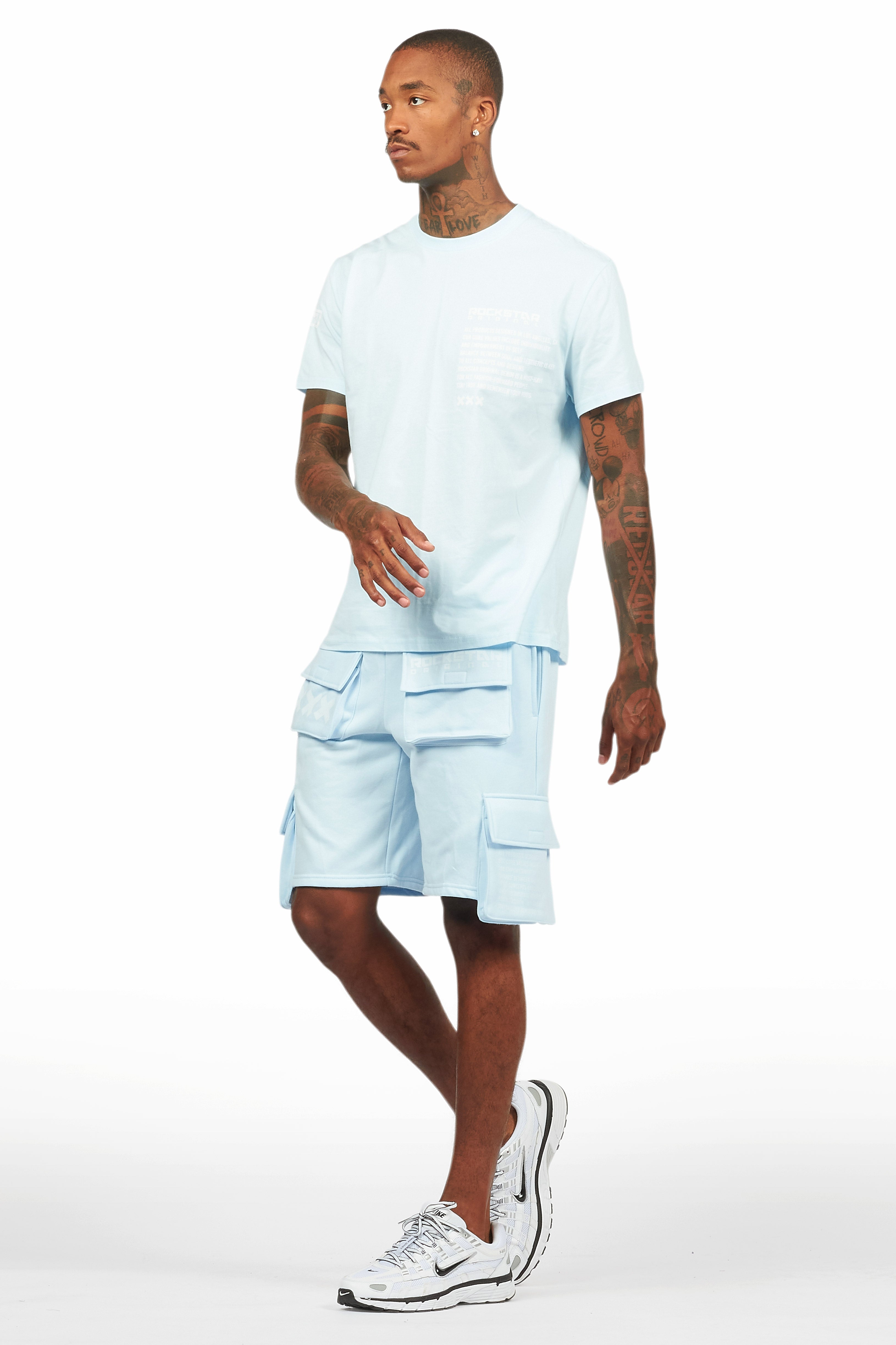 Jash Baby Blue/White Short Set